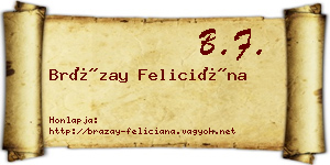 Brázay Feliciána névjegykártya